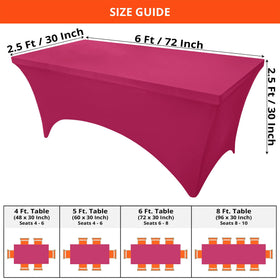 Utopia Kitchen spandex tablecloth showing leg pockets for secure table coverage.