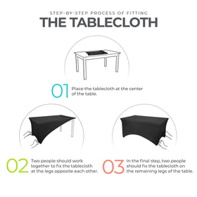 Utopia Kitchen spandex tablecloth with leg pockets for secure fit.