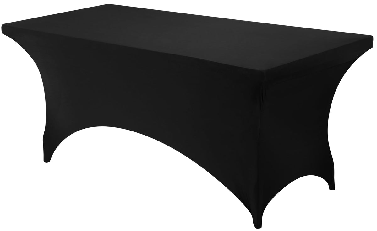 Utopia Kitchen Spandex Tablecloth draped over a rectangular table for a clean silhouette