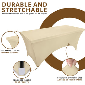 Utopia Kitchen spandex tablecloth protects against stains and scratches.