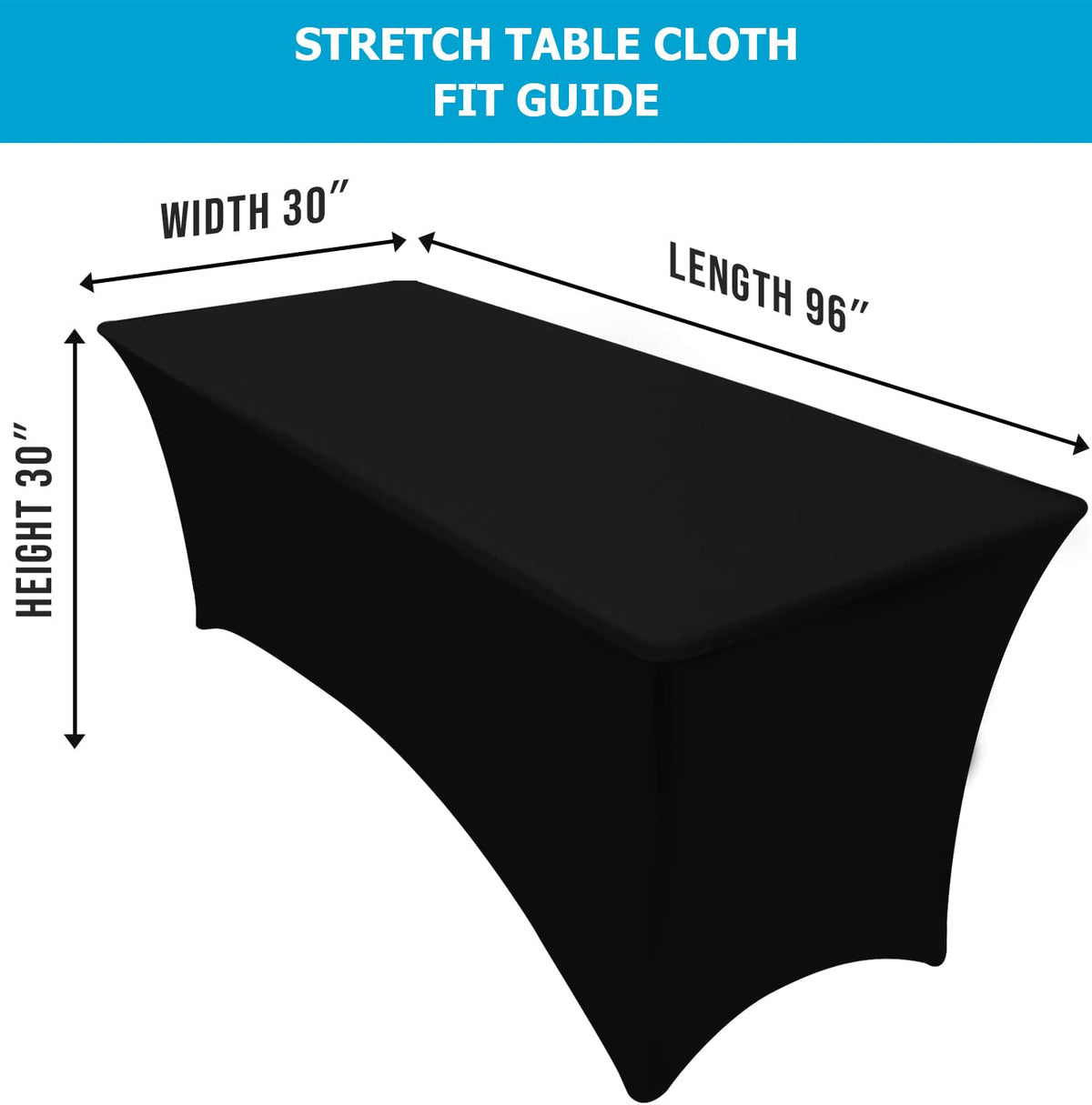 Utopia Kitchen spandex tablecloth demonstrates stain and scratch resistance for events.