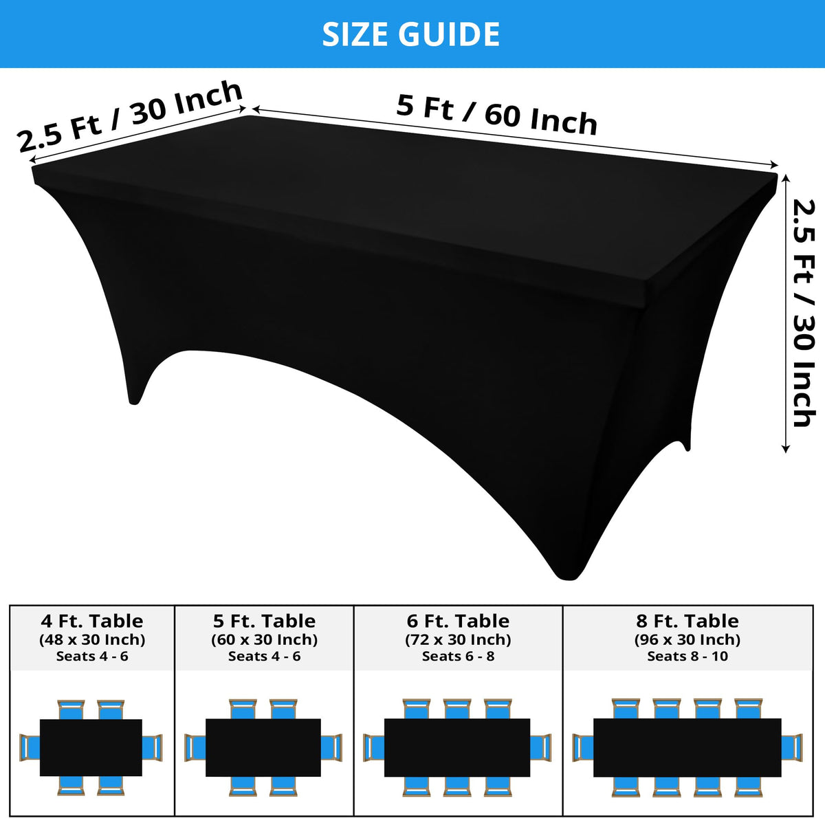 Utopia Kitchen spandex tablecloth stretch fabric closeup showcases durable, wrinkle-resistant material.