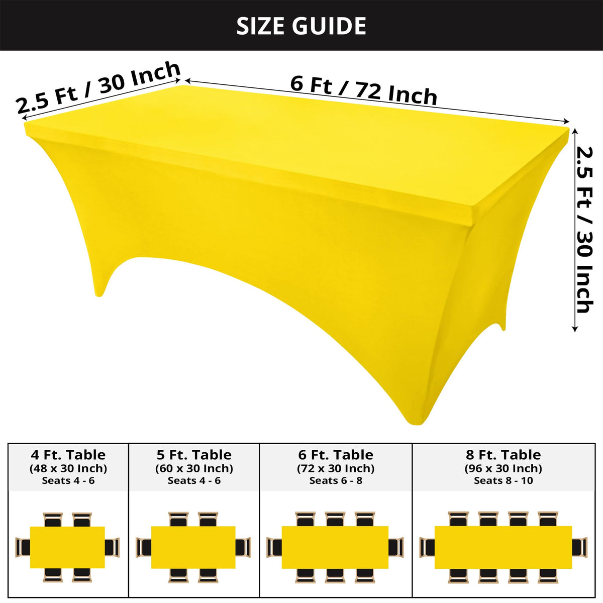Utopia Kitchen spandex tablecloth stretch fabric closeup showing durable material.