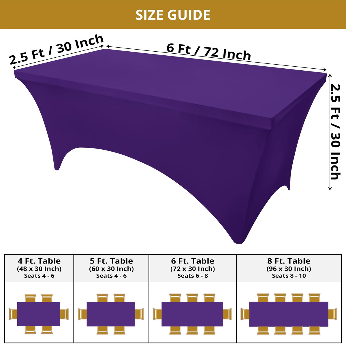 Utopia Kitchen Spandex tablecloth shows tight fit and smooth surface.