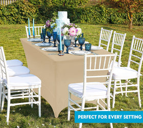 Utopia Kitchen spandex tablecloth provides a smooth finish for trade shows and banquets