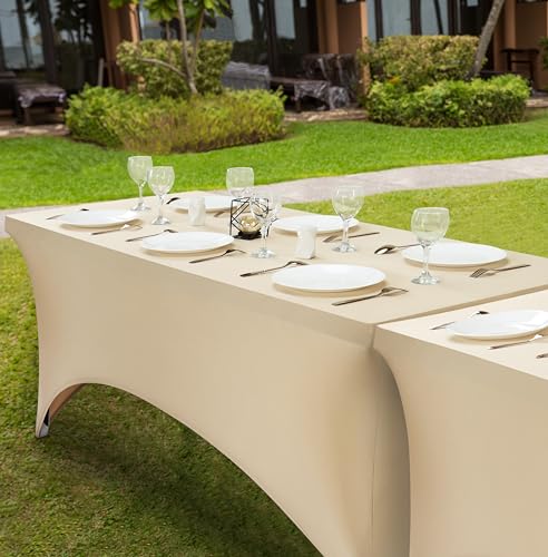 Utopia Kitchen spandex tablecloth covers a 6ft table securely for weddings