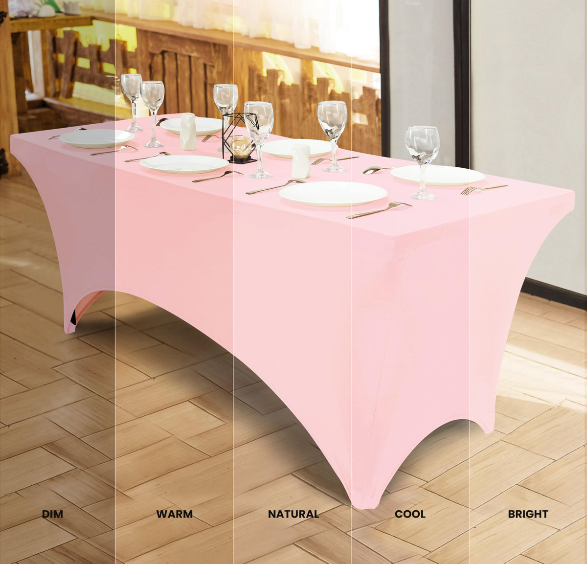 Utopia Kitchen spandex tablecloth wrinkle-resistant fabric on clean surface.