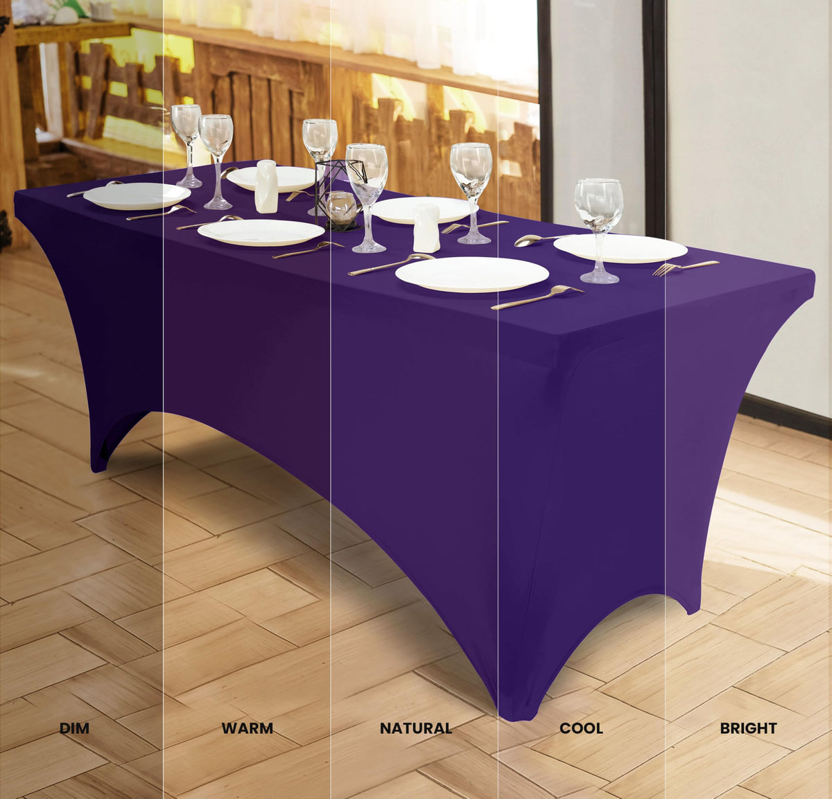 Utopia Kitchen Spandex tablecloth demonstrating wrinkle-resistant fabric after washing.