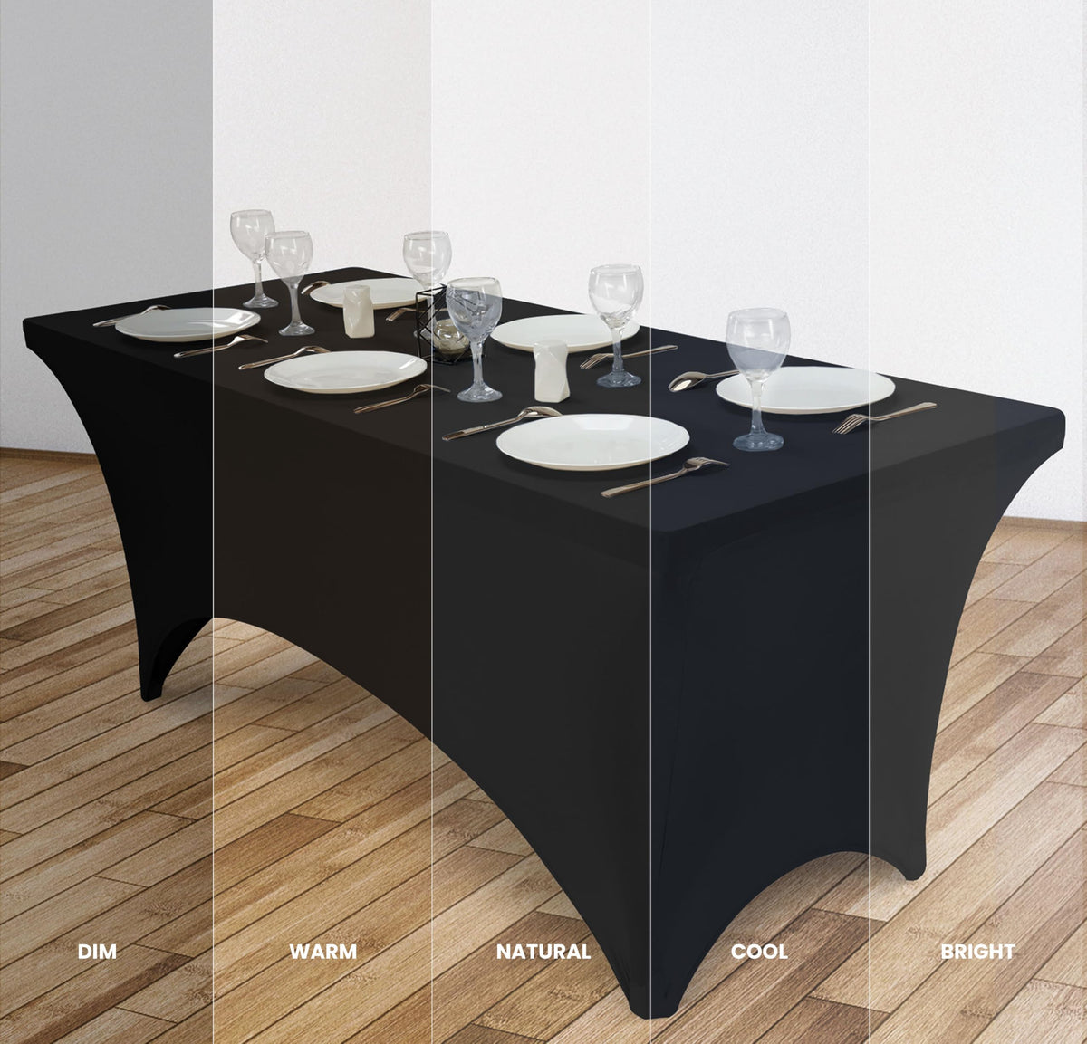 Utopia Kitchen Spandex Tablecloth wrinkle-resistant fabric stays smooth during events