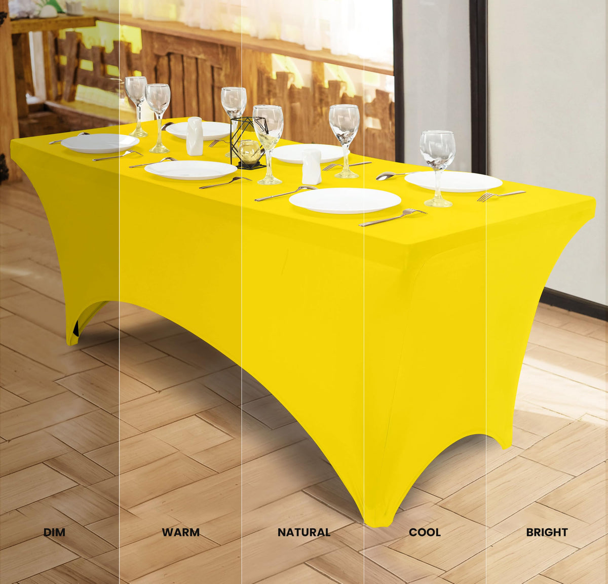 Utopia Kitchen spandex tablecloth wrinkle-resistant fabric stays neat after washes.