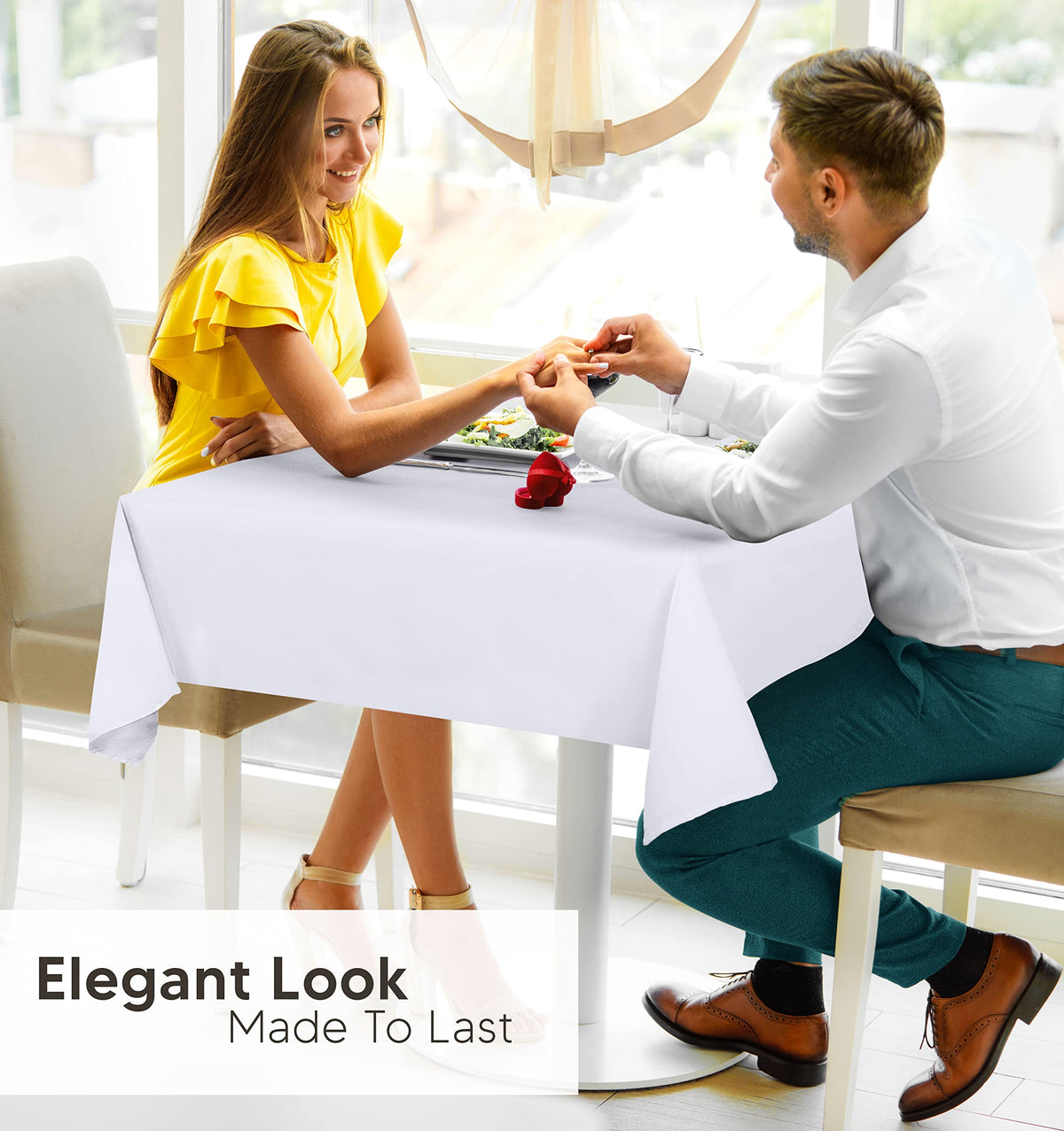 Utopia Kitchen machine-washable table cloth for easy care