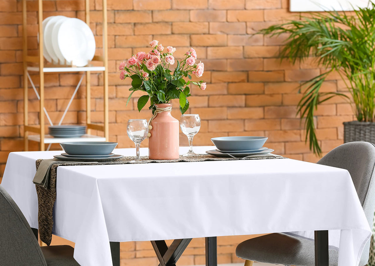 Utopia Kitchen table cloth is stain-resistant and durable