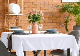 Utopia Kitchen table cloth is stain-resistant and durable