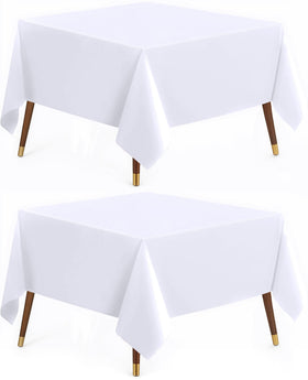 Utopia Kitchen square table cloth 54x54 white on table for meals