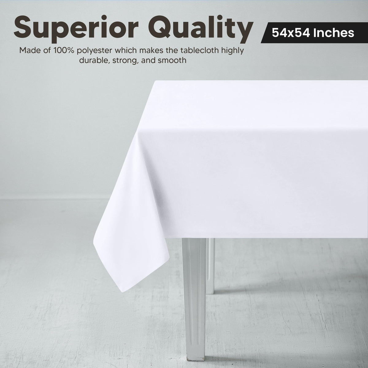 Utopia Kitchen square table cloth with wrinkle-free finish at dinner