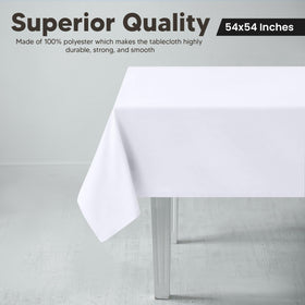 Utopia Kitchen square table cloth with wrinkle-free finish at dinner