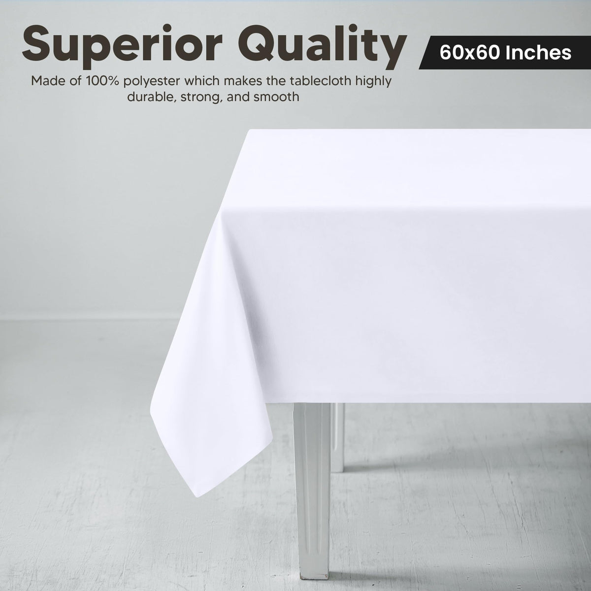 Utopia Kitchen wrinkle-free square table cloth in white for events