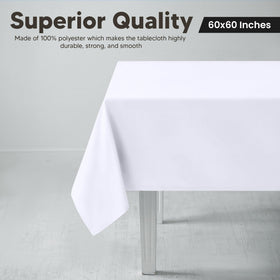 Utopia Kitchen wrinkle-free square table cloth in white for events