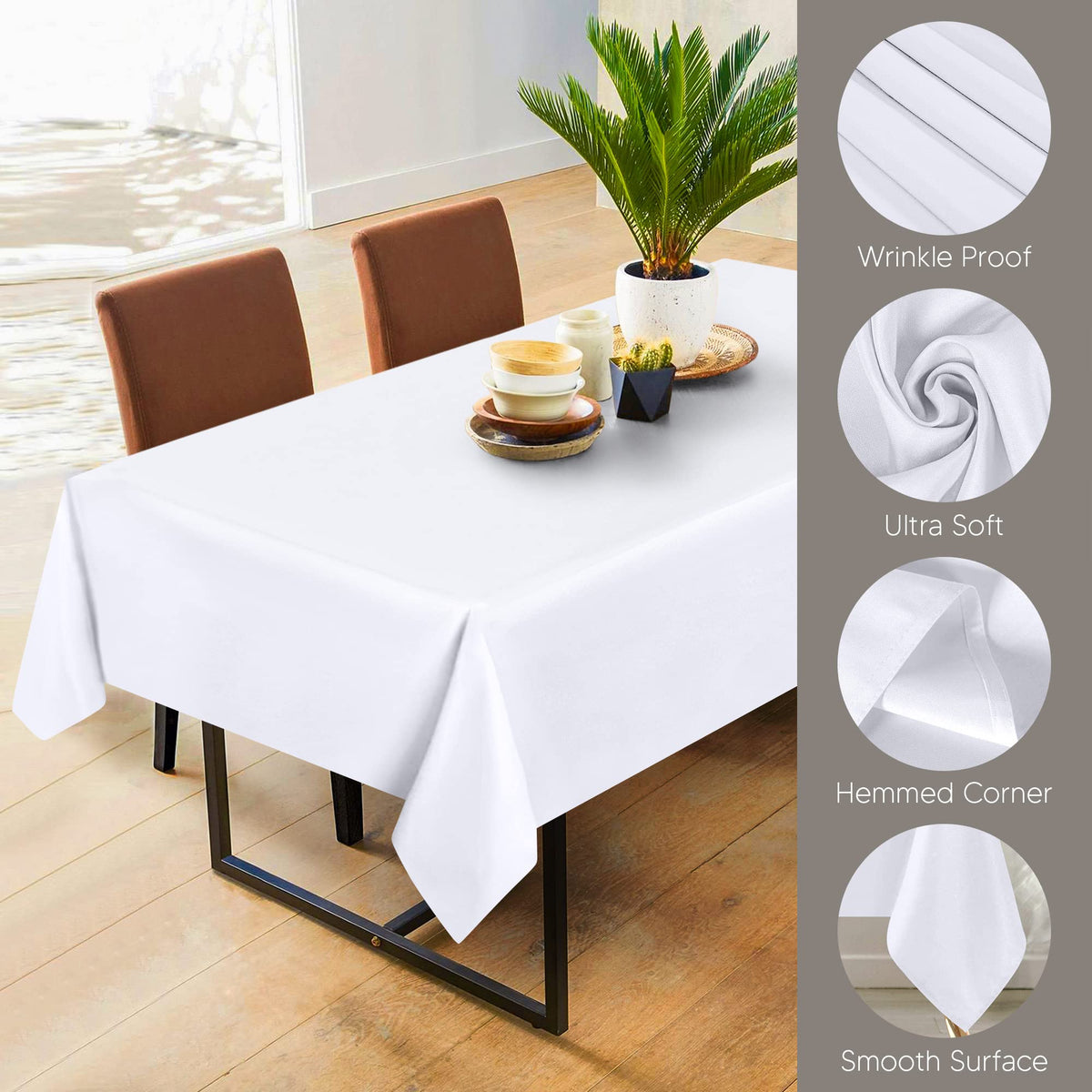 Utopia Kitchen stain-resistant table cover protects surfaces from spills and messes.