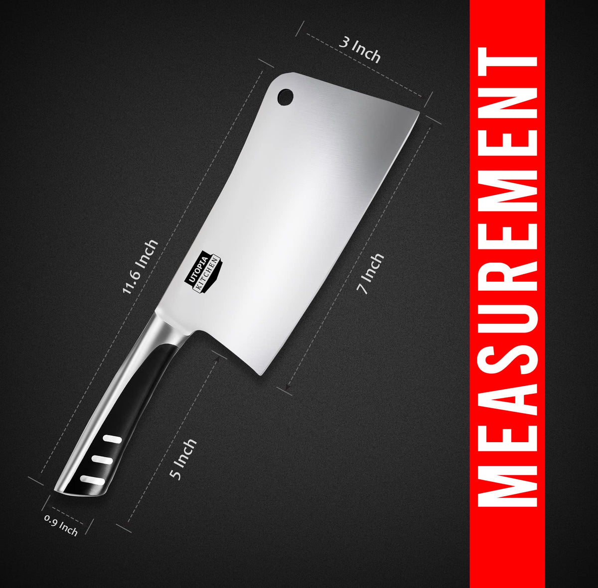 Utopia Kitchen stainless steel cleaver for bone cutting and heavy-duty tasks