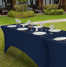 Utopia Kitchen display at trade shows using durable stretch tablecloth.