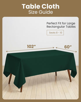 Utopia Kitchen two-pack rectangle table cloth green for versatile event setups