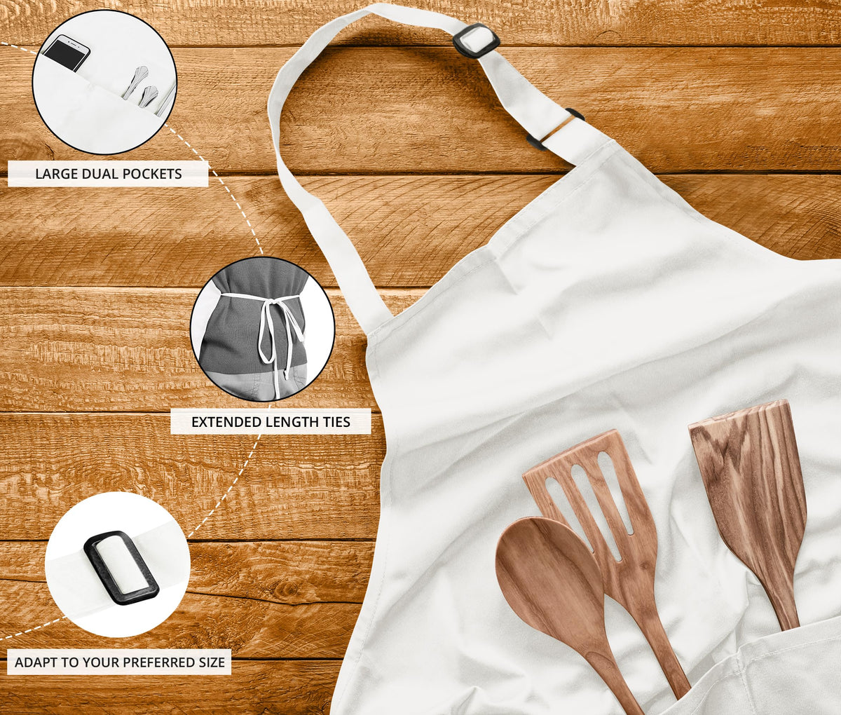 Utopia Kitchen waterdrop-resistant apron, partial protection from light spills