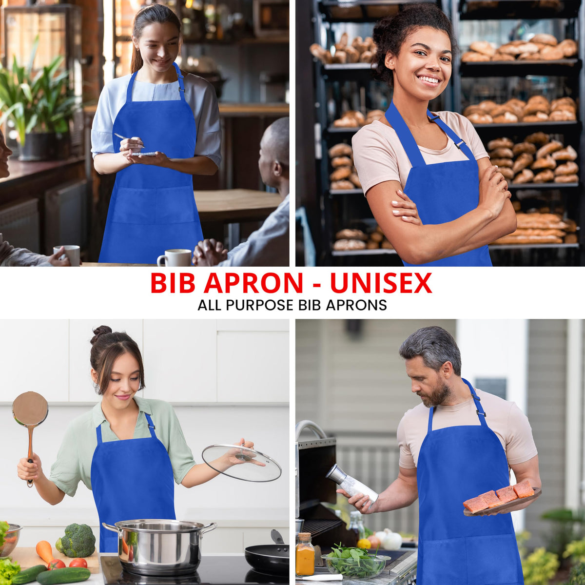 Utopia Kitchen waterdrop-resistant apron guards against light spills during work.