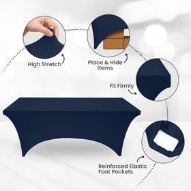 Utopia Kitchen wedding and banquet setup with navy table cover.