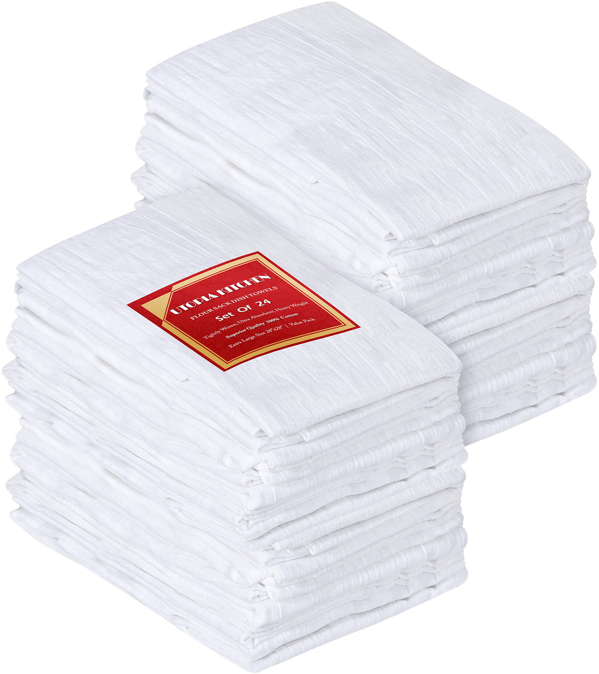 Utopia Kitchen white flour sack towel 28x28 pack ready for versatile cleaning