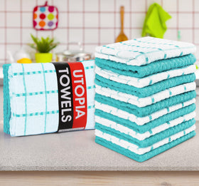 Utopia Towels Aqua color kitchen towels brightening the space