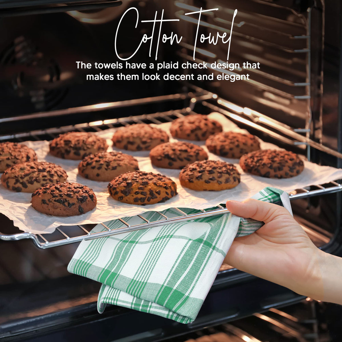 Utopia Towels check pattern adds style to kitchen tasks and daily cleaning.