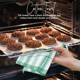 Utopia Towels check pattern adds style to kitchen tasks and daily cleaning.