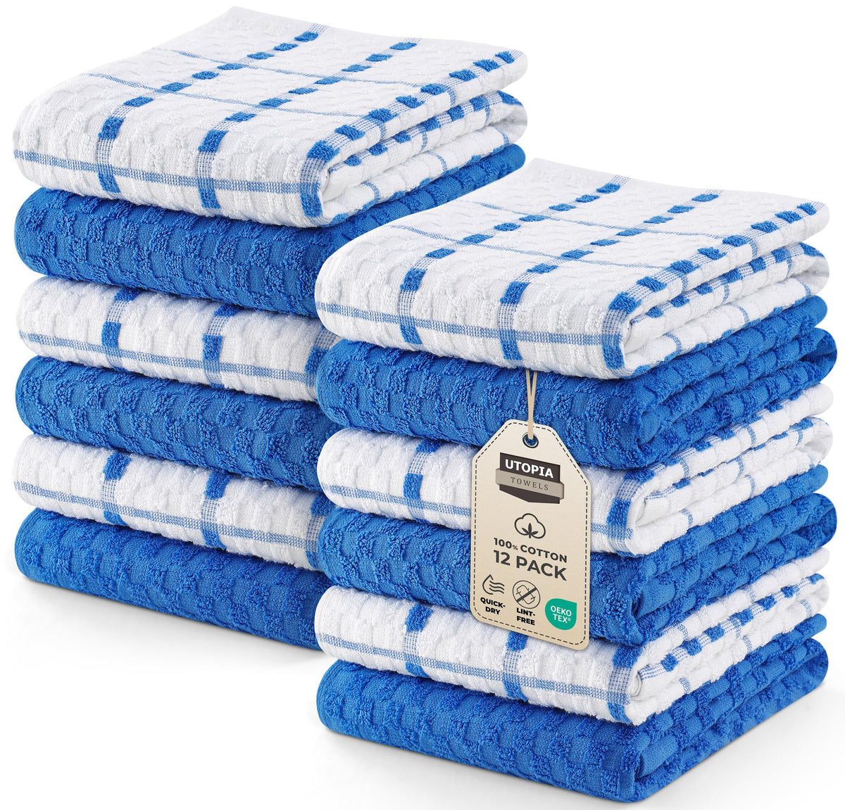 Utopia Towels kitchen towels 12-pack, 15x25, soft and absorbent for daily use.