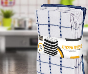 Utopia Towels navy finish adds timeless look to any kitchen.