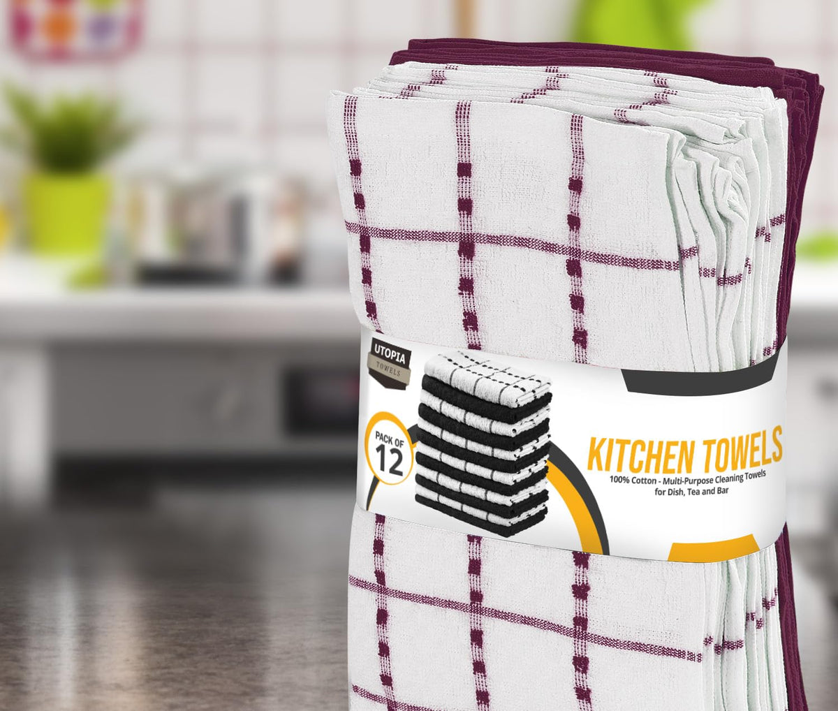 Utopia Towels versatile tea and bar towels for kitchen tasks.