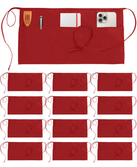 Utopia Wear 12-pack server aprons with three pockets for organized service.