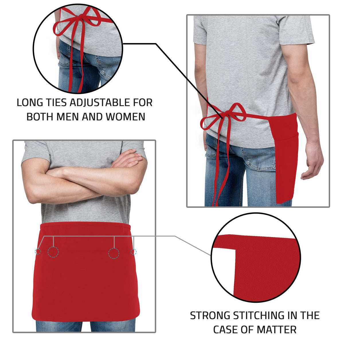 Utopia Wear durable polyester fabric apron for busy hospitality environments.