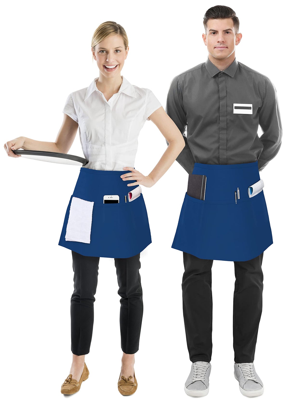 Utopia Wear unisex waist apron with adjustable tie in blue