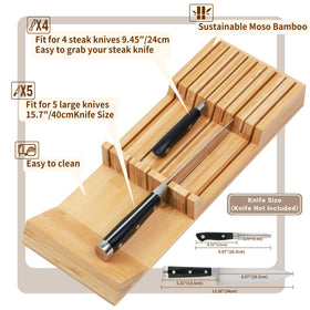 Utoplike angled-handle support ensures safe grip and prevents knives from tipping.