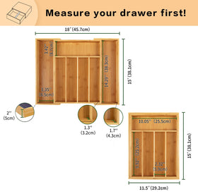 Utoplike bamboo cutlery tray in a drawer showcasing organized utensils.