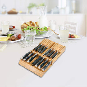 Utoplike drawer-organizer ensures easy retrieval without tipping during use.