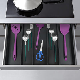 Utoplike expandable divider in-drawer shows adjustable compartments for knives