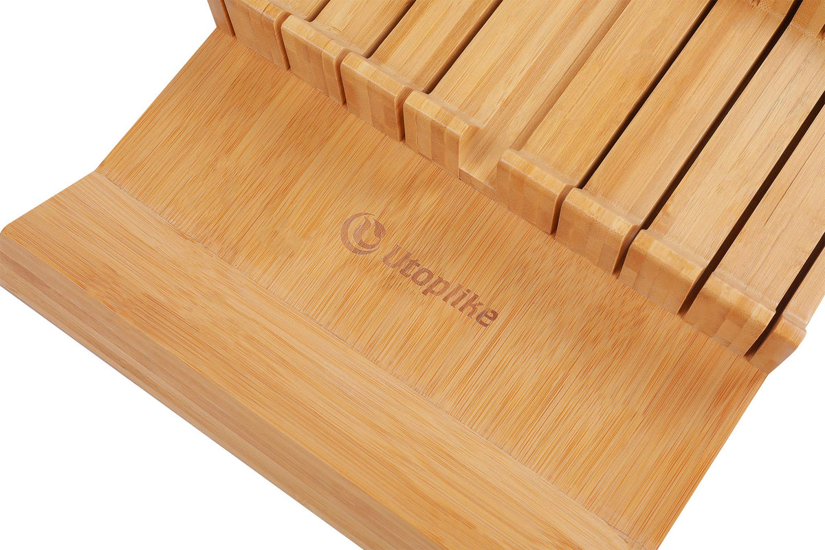 Utoplike large capacity keeps 16 knives organized before cooking.