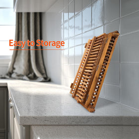 Under-sink storage option with foldable Utoplike dish rack in small spaces