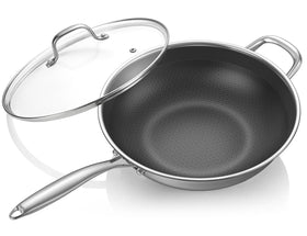 Uven Traoqq wok 12-5 inch with lid on for quick weeknight stir-fries.