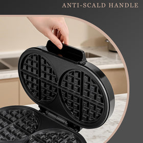 UVFAST finished waffles ready to top with syrups, fruit, or cream.