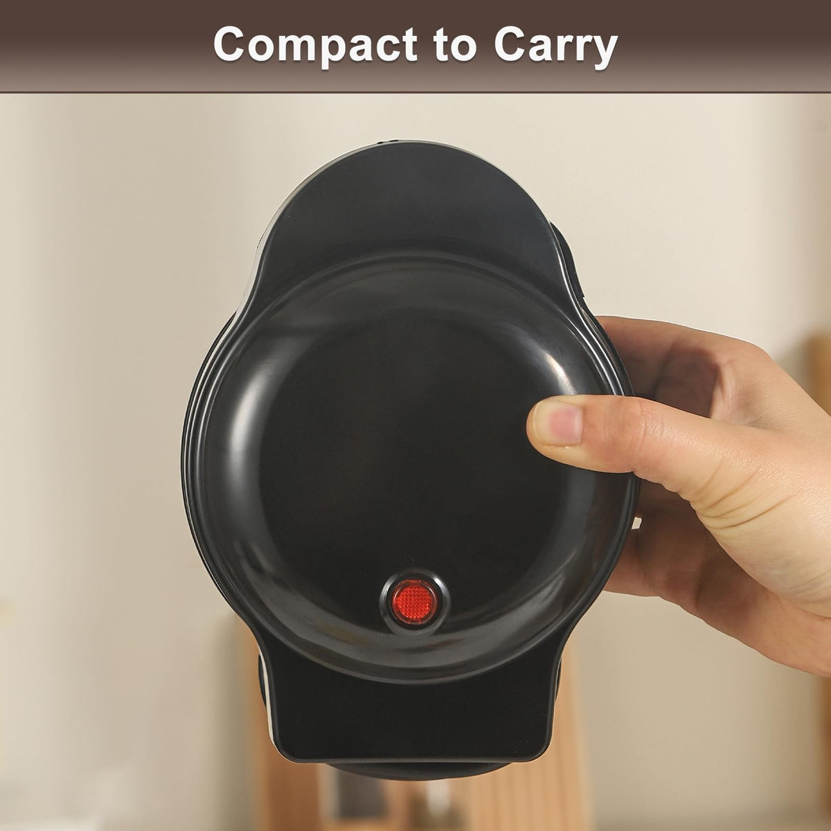 UVFAST Mini Waffles Maker compact design saves counter space.