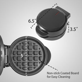 UVFAST mini waffles maker nonstick plate for easy release and cleaning