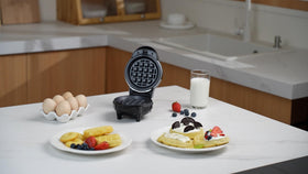 UVFAST Mini Waffles Maker nonstick 4.5 inch plate cleans easily.